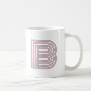 Monogram initialbokstav Enkel Minimal Modern Rosa Kaffemugg