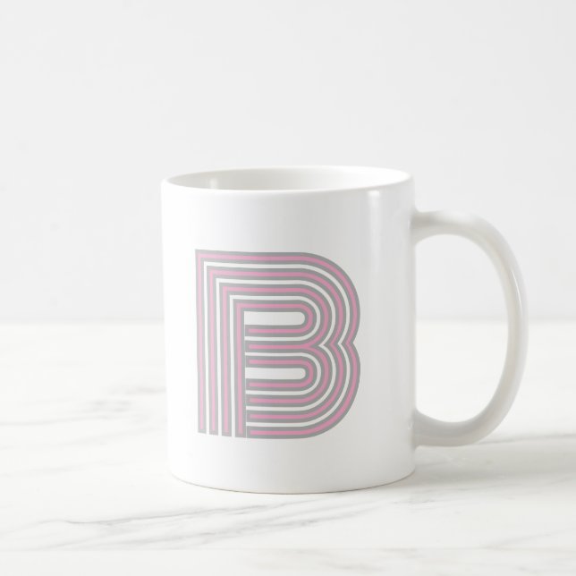 Monogram initialbokstav Enkel Minimal Modern Rosa Kaffemugg (Höger)
