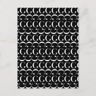 Monogram initialbokstav G Vykort