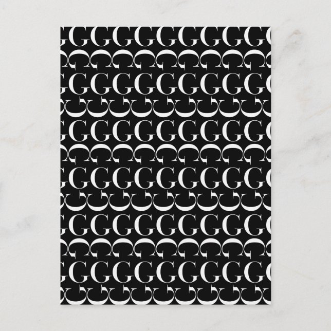 Monogram initialbokstav G Vykort (Framsida)