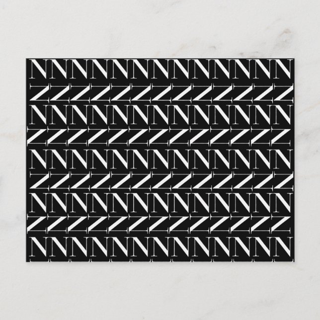 Monogram initialbokstav N Vykort (Framsida)