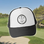 Monogram Initialer Black and White Golf Keps<br><div class="desc">Anpassa namn,  placera hål nummer och datum för att skapa en underbar keepy för att fira detta fantastiska hål i ett. Designad av Thisisnotme©</div>