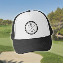 Monogram Initialer Black and White Golf