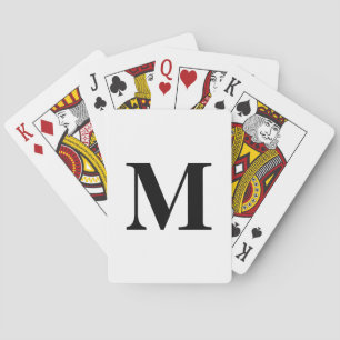 Monogram Initialer Black White Custom Name Gift Casinokort