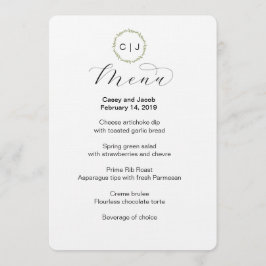 Monogram Initialer Bröllop eller Event Menu Meny
