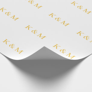 Monogram initialer brud brudgum par namn bröllop presentpapper