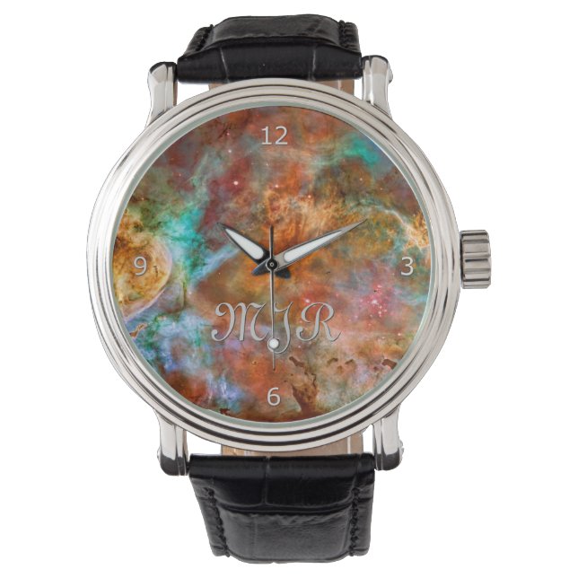 Monogram initialer - Carina Nebula, Argo Navis Armbandsur (Framsida)