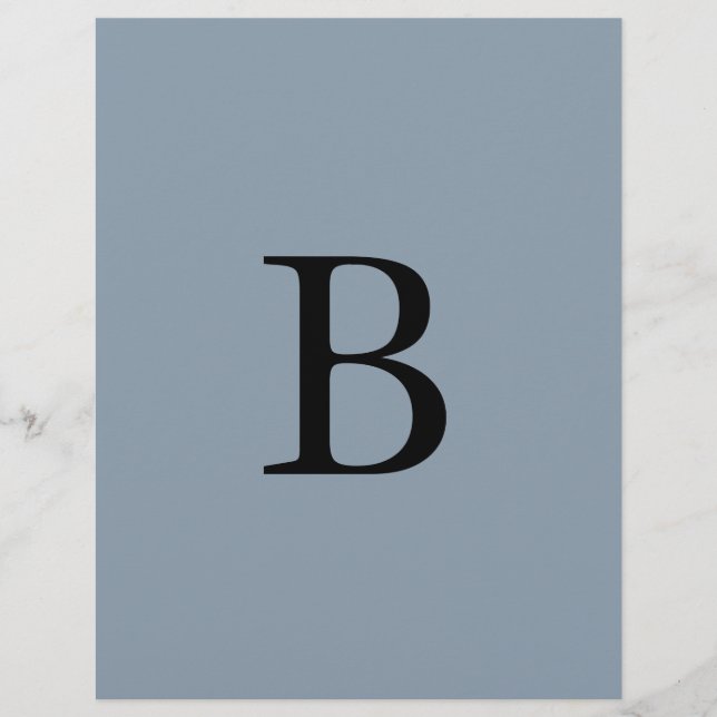 Monogram Initialer Dusty Blue Bröllop Brudens sida (Framsida)
