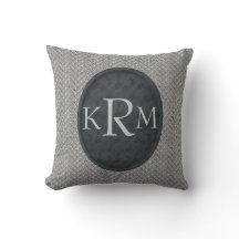 Monogram initialer elegant svart blom-