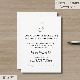 Monogram Initialer för inbjudan till nätverkshände