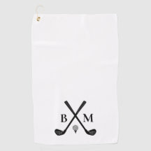 Monogram Initialer Golf Klubbs Tema Modern Elegant
