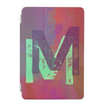 Monogram initialer Grunge Funky Lila Grön Konst