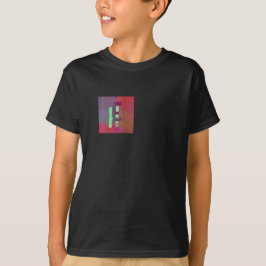 Monogram Initialer Grunge Funky Lila Grön Konst T Shirt