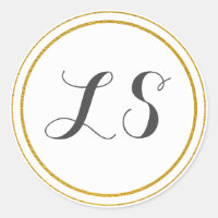 Monogram Initialer | Guld & White Circle Gräns