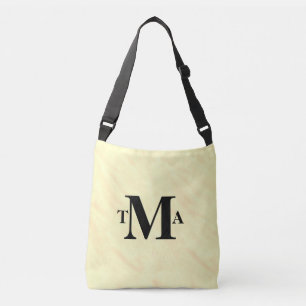 Monogram Initialer Gult Vattenfärg Axelväska