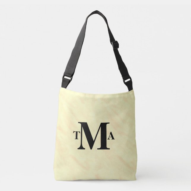Monogram Initialer Gult Vattenfärg Axelväska (Framsida)