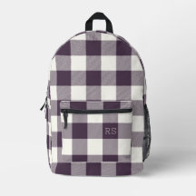 Monogram Initialer Lila Gingham Buffalo Check