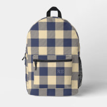 Monogram Initialer Lila Gingham Buffalo Check