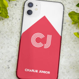 Monogram initialer Minimalistisk vit och röd