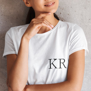 Monogram Initialer Modern Snyggt Trendig T-Shirt