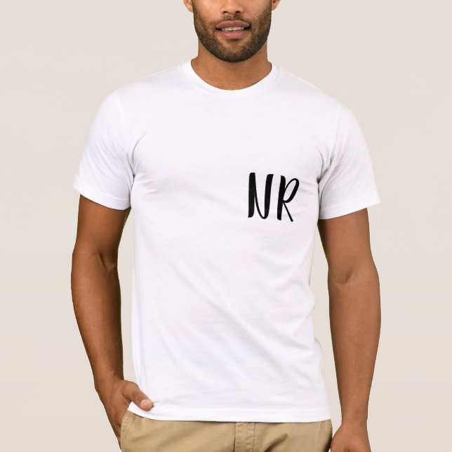 Monogram Initialer Modern Stilfull Trendig Design T Shirt (Framsida)