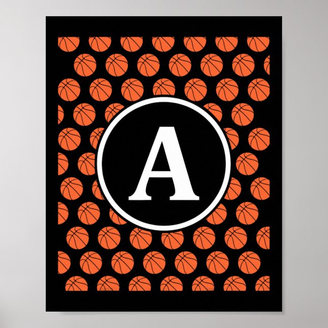Monogram Initialer Namn Bokstav A Sketll Mönster S Poster (Framsidan)