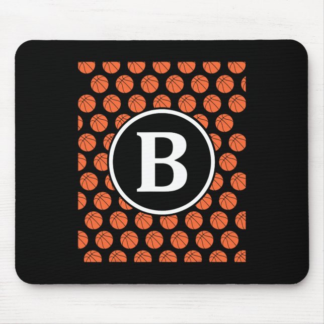 Monogram initialer namn bokstav B Sketll mönster S Musmatta (Framsidan)