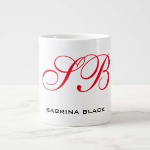 Monogram Initialer Namn Plain Modern Minimalist Jumbo Mugg