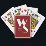 Monogram Initialer Namn Röd & Vit Spelande Casinokort<br><div class="desc">Lägg till en personlig touch till din nästa spelkväll med dessa anpassningsbara monogram-märkta poker spelkort i rött och vitt. Oavsett om du är värd för en vänlig turnering, planerar en svensexa eller ger en present till en kortspelsfantast, är dessa unika kort det perfekta sättet att sätta din prägel. Varje kortlek...</div>