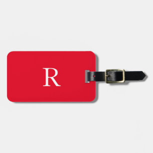 Monogram Initialer Namn Röda vitjulen Helgdag Bagagebricka