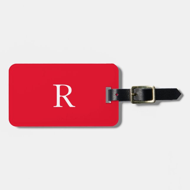 Monogram Initialer Namn Röda vitjulen Helgdag Bagagebricka (Horisontell Framsida)