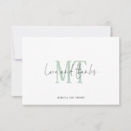 Monogram Initialer Namn Sage Bröllop Tack Anteckningskort