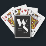Monogram Initialer Namn Svart & Vitt Spelande Casinokort<br><div class="desc">Lägg till en personlig touch till din nästa spelkväll med dessa anpassningsbara monogram-märkta poker spelkort i svart och vitt. Oavsett om du är värd för en vänlig turnering, planerar en svensexa eller ger en present till en kortspelsfantast, är dessa unika kort det perfekta sättet att sätta din prägel. Varje kortlek...</div>