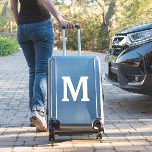 Monogram initialer namn vit minimalistisk anpassad klistermärken
