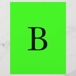 Monogram Initialer Neon Grönt  Ljusfärgad Coola Brevhuvud