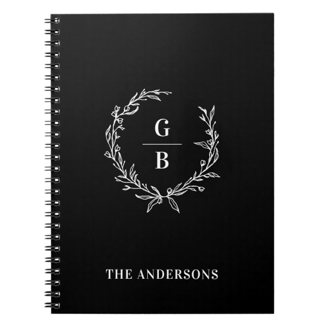 Monogram Initialer-par-familjens andningsfoto Anteckningsbok (Framsidan)