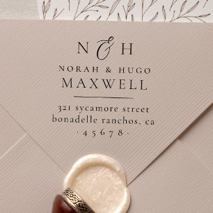 Monogram Initialer Par Returadress Självfärgande Stämpel