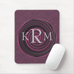 Monogram initialer plommon virvlar Personlig Musmatta