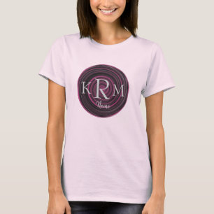 Monogram Initialer Plommon Virvlar Personlig T Shirt