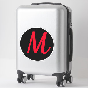 Monogram Initialer Red Bold Anpassningsbar Text Na Klistermärken