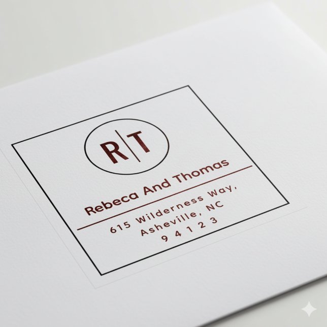 Monogram initialer returadress självfärgande stämpel (Skapare uppladdad)