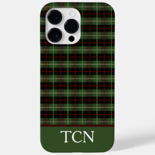 Monogram initialer röd grön svart rutig Tartan