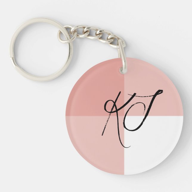 Monogram Initialer Rosa Vit Akryl  (Framsidan)