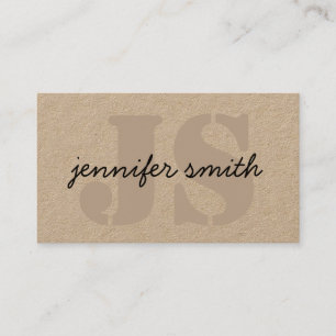 Monogram Initialer Rustic Brown med Social Media Visitkort