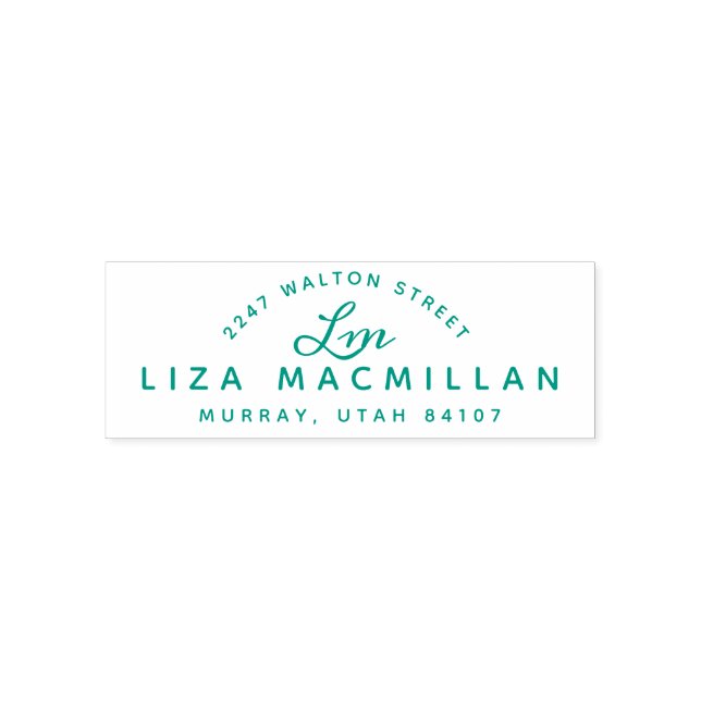 Monogram Initialer Typografisk Namn Returadress Självfärgande Stämpel (Design)