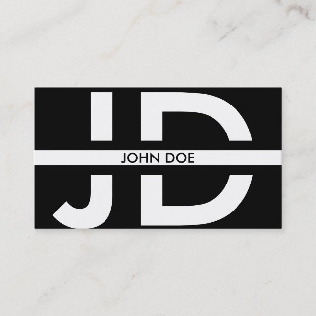 Monogram Initialer Visitkort (Framsida)