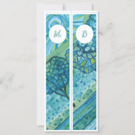 Monogram Initialer Whimsical Two Bokmärken