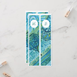 Monogram Initialer Whimsical Two Bokmärken