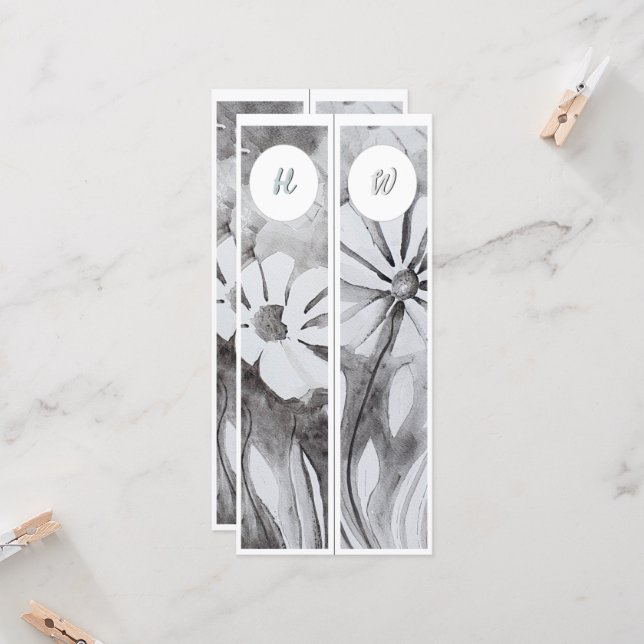 Monogram Initialer Whimsical Two Bokmärken (Fram/Back In Situ)