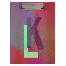 Monogram Initials Grunge Funky Lila Grön Konst
